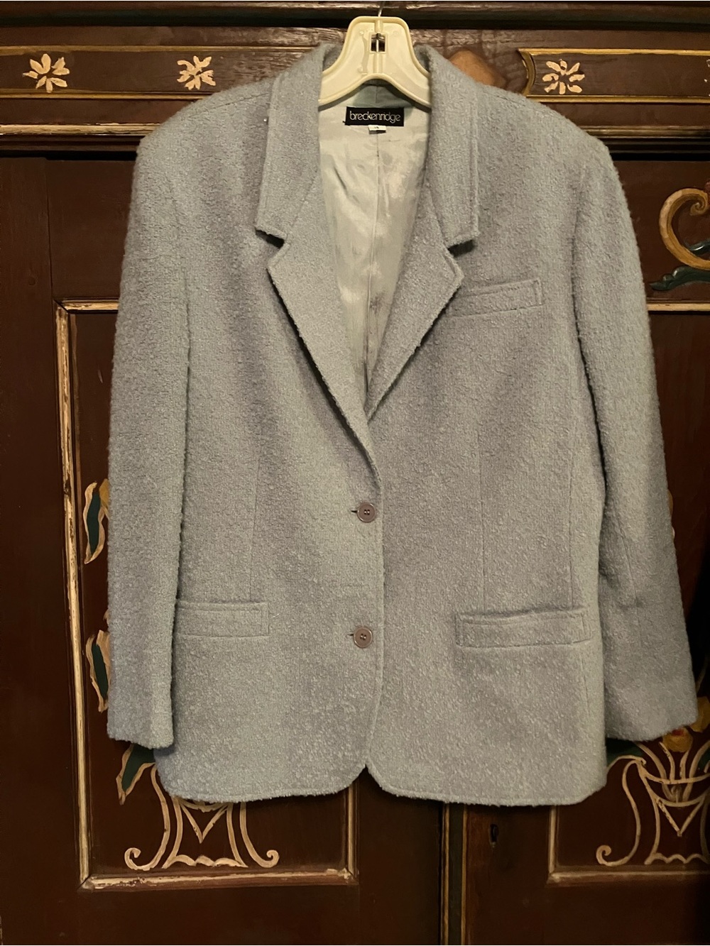 BRECKENRIDGE Vintage Light Blue Bouclé Blazer Jacket